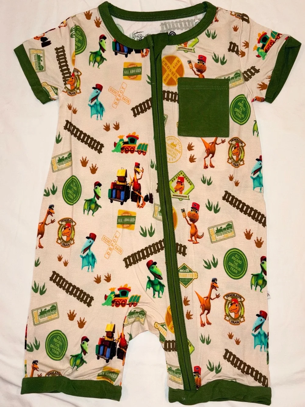 Emerson and Friends Dinosaur Train bamboo baby shortie romper sz 18-24 month NWT